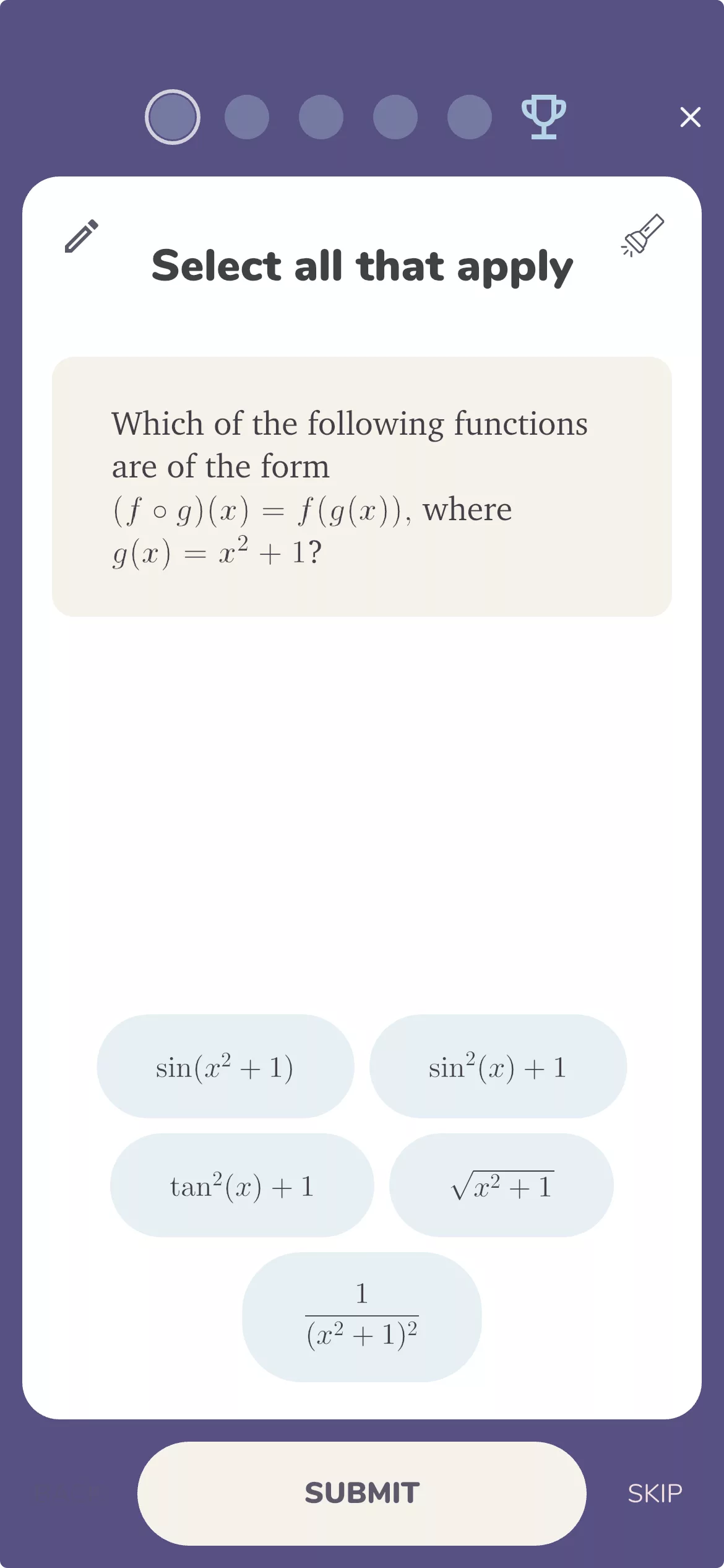Student problem view